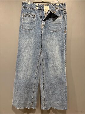 Habitual High Rise Utility Wide Leg Jeans Medium Wash Size 6/28